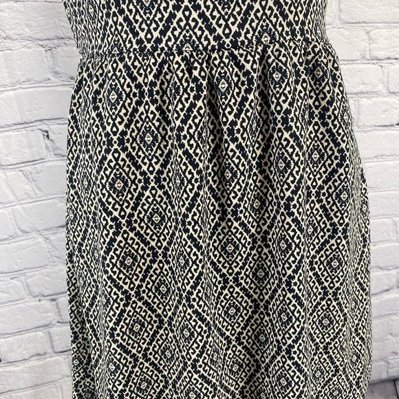 Maurice’s Boho Cream & Black Mini Dress Geometric Medium Aztec Print Summer - Picture 3 of 9